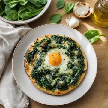 Pizza de Espinafres e Ovo
